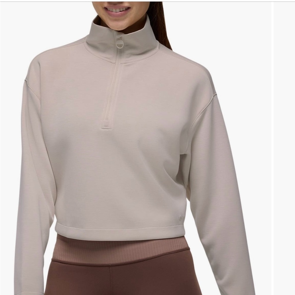 Prana Women's shea half zip rose Beige Quarter-Zip Sweatshirt